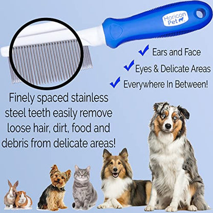 45 Pin Face & Finishing Comb With Stainless Steel Metal Teeth - Dogs, Cats & Small Animals for Removing Matted Fur, Knots & Tangles - style: 45 Pin Comb - Long
