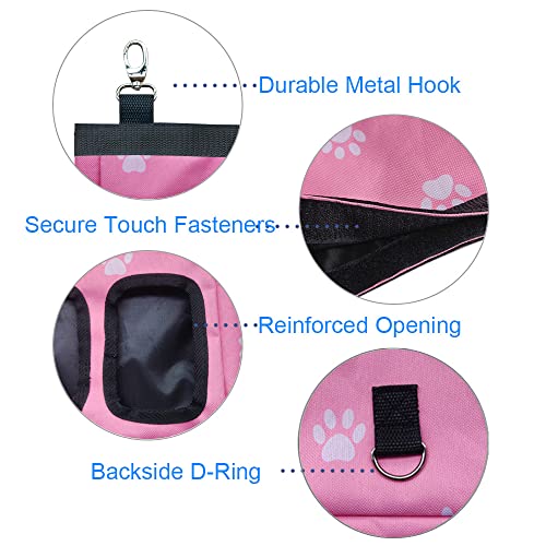 RIOUSSI Guinea Pig Hay Feeder, Hanging Rabbit Hay Feeder Bag. Pink Paws - color: Pinkpaws