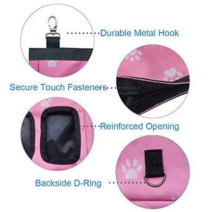 RIOUSSI Guinea Pig Hay Feeder, Hanging Rabbit Hay Feeder Bag. Pink Paws - color: Pinkpaws