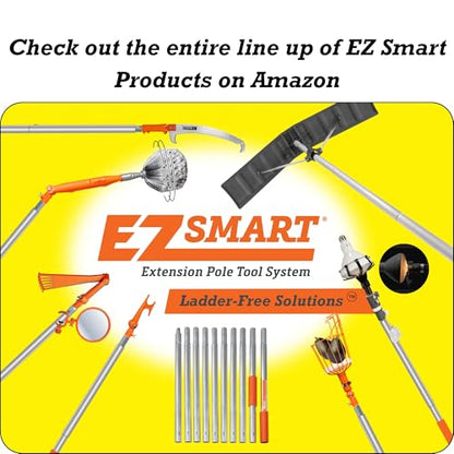 EZ Smart Mini Gutter Rake - 5 ft Pole - Clean Gutters Without a Ladder | Clears Stuck Leaves • Reaches Tough Spots • No Ladder Needed - size: Tool + 5 Foot Pole