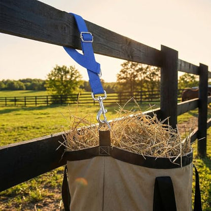 4Pcs Horse Bucket Strap Hangers Nylon Straps Hanging Feed Tack - color: Blue