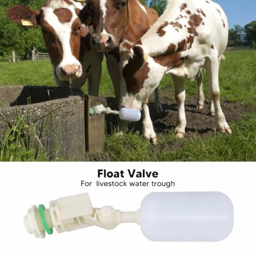 G1/2 Float Valve 2 Pieces, ABS Automatic Livestock Water Bowl Valve for Cattle Goat Sheep Pig Horse Water Trough,21x5x5cm(8.27x1.97x1.97in)