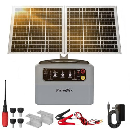 15W Solar Fence Charger, 6-12KV Adjustable Output 1.5J, 30 Miles