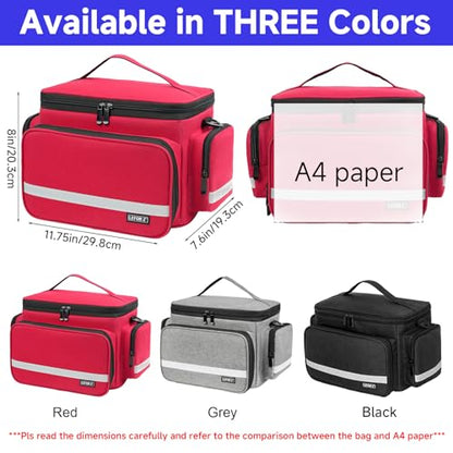 LEFOR·Z Small Medical Bag,First Aid Bag Empty,Home Health Nurse Bag with Detachable Divider,Medical Supplies Storage Tote for Nursing Student,Therapist,Doctors,Red(11.7x7.6x8inch) - style: Red-small