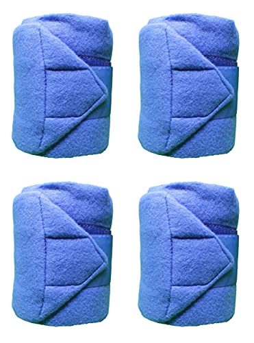 CHALLENGER 10ft Horse Grooming Leg Polo Wrap Set of 4 Soft Fleece 95R - color: Royal Blue