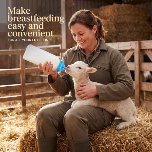 2PCS 800ml Lamb Feeding Bottle with 4 Silicone Nipples Thickened Down Livestock Milk Bottle with Measurement Mark Reusable Goat Nursing Bottles for Sheep Goat Lamb Fawns Nigerian Dwarf Doeling Dog