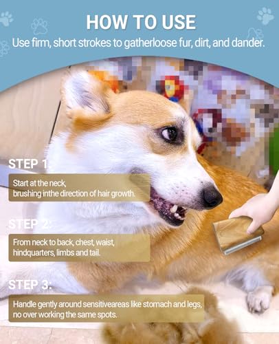 Dog Brush for Shedding | Pet pro Grooming Tool, Cat Grooming Supplies, Deshedding Dog Brush | Combs for Daily Cleaning and Grooming of Pet Hair (4.3 Inch (M)) - size: 4.3 Inch ( M )