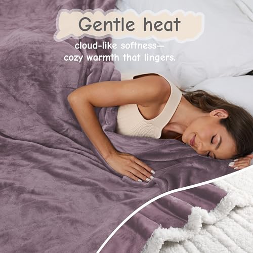 Soypipo Electric Heated Blanket 50"x60", 9 Heat Settings 10-Hour Auto-Off - color: 06-purple, size: Throw 50"x60"