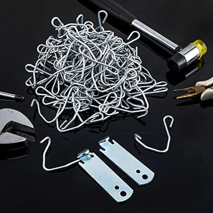 102 Pieces T Post Wire Clips Fence Wire Twister for T Post Clips Galvanized Steel Fence Wire Tensioning Tool for Fixing Fence Wire Clip Garden Farm Highway Sport Fences