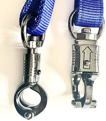 Majestic Ally Pack of 2, Double Thick Trailer Tie for Horse Haulage, with Adjustable Buckle, Panic Snap and Bull Snap – 1 Inch by 36 Inch (Black) - color: Black