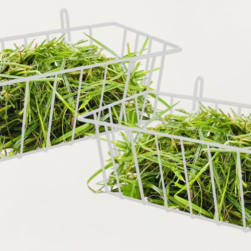6 Pack Rabbit Hay Feeder 9x4x3 Inch Heavy Duty with Hooks, White - color: White