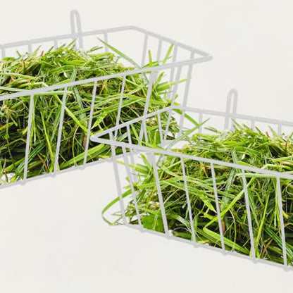 6 Pack Rabbit Hay Feeder 9x4x3 Inch Heavy Duty with Hooks, White - color: White