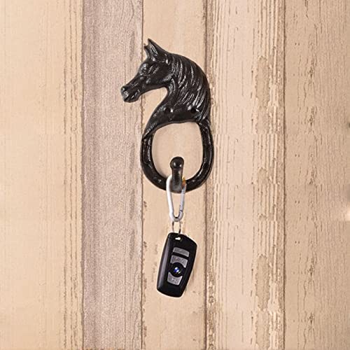 BRASSTAR Cast Iron Horse Head Single Wall Coat Hook Hanging for Coats, Bags, Hats, Towels, Keys, Rustic Retro Home Decorative Gift TQGJPT269 (1)