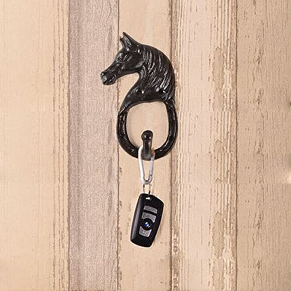 BRASSTAR Cast Iron Horse Head Single Wall Coat Hook Hanging for Coats, Bags, Hats, Towels, Keys, Rustic Retro Home Decorative Gift TQGJPT269 (1)