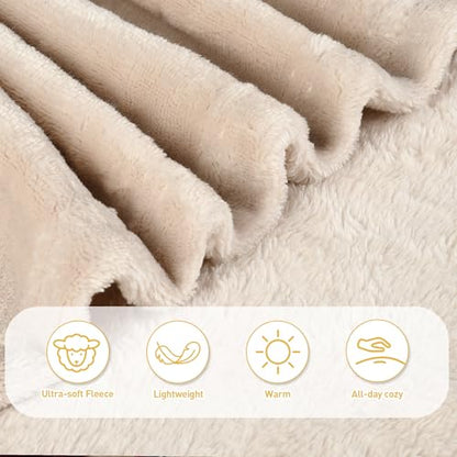 Catalonia Wearable Blanket with Sleeves & Foot Pocket for Adults - color: Latte, size: Fleece