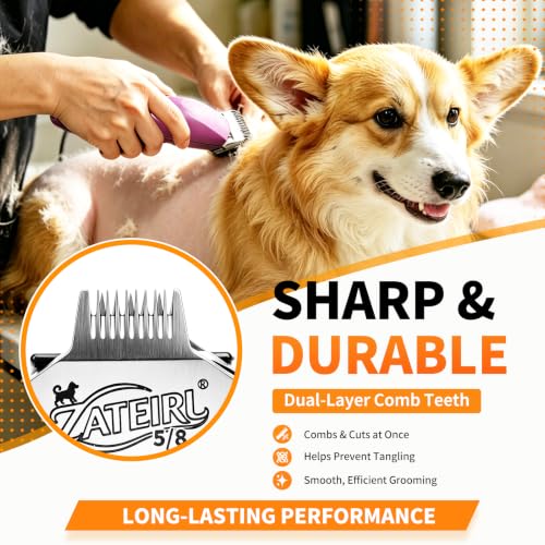 Size 5/8 Detachable Pet Grooming Clipper Blade with Steel Cutter, 1/32 Inch 0.8mm Cut Length, Silver, Compatible with Andis, Oster A5, Wahl KM10, 1 Pack - color: Silver, size: 5/8# 0.8mm