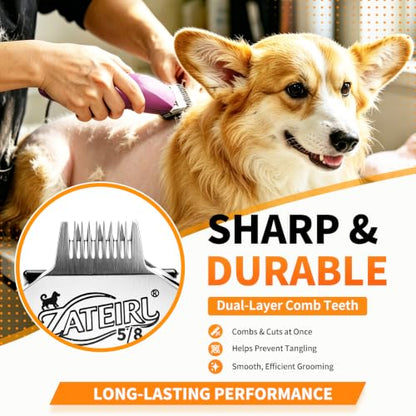 Size 5/8 Detachable Pet Grooming Clipper Blade with Steel Cutter, 1/32 Inch 0.8mm Cut Length, Silver, Compatible with Andis, Oster A5, Wahl KM10, 1 Pack - color: Silver, size: 5/8# 0.8mm