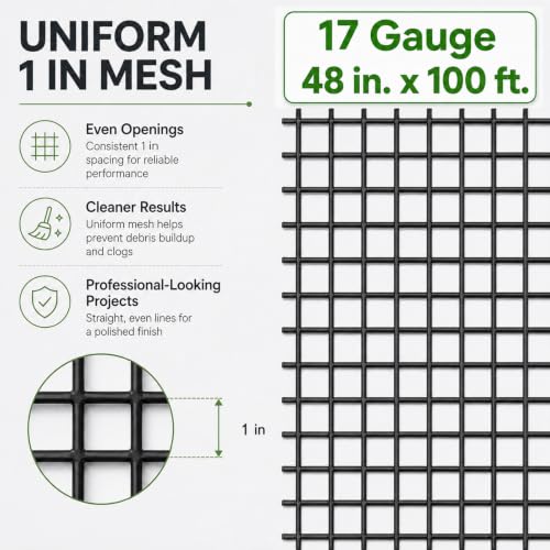 GoldPeak Black Hardware Cloth 1 inch Mesh 48x100 17 Gauge - size: 1x1 inch 48''x100'