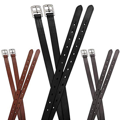 Soft Leather Stirrup Leathers with Stainless Steel Hardware, These 1" Wide Leathers Come with a One-Year Warranty.-Pair - color: Black, size: 60" (Extra Long)