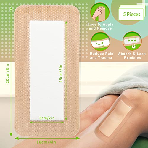 NeuHeils Silicone Foam Dressing with Border 4''x8'' 5 Pks - size: 4''x8'' (Pack of 5)