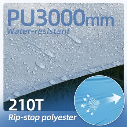 12X14FT Camping Tarp with 2 Poles, UV UPF50+ Lightweight Car Awning Sun Shelter, PU3000 Waterproof Tarp for Camping, Hiking and Backpacking Trips - color: Blue