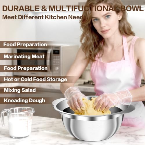 3.5QT Colander with Bowl, Rice Strainer, Stainless Steel Mixing Bowls with Strainer, Pasta Strainer, Colander for Kitchen for Rice Pasta Fruits Vegetables, Rice Cleaner Strainer, Dishwasher Safe - size: 3.5QT