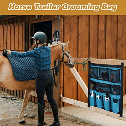 Riakrum 2 Pcs Horse Trailer Grooming Bag, Purple Blue, 29.92 x 22.83 Inch - size: 29.92 x 22.83 Inch
