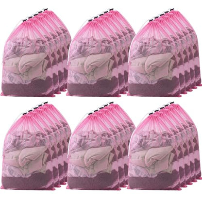 Berlune 30 Pack Large Mesh Laundry Bags - color: Pink