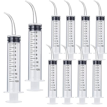 Wisdom Teeth Syringe, 10 Pack Irrigation Dental Syringes with Measure Scale & Curved Tip for Dental Care Liquid Oral Tonsil Stone - size: 10 Pack