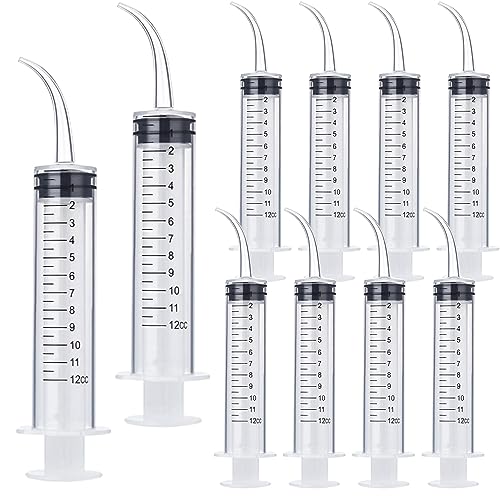 Wisdom Teeth Syringe, 10 Pack Irrigation Dental Syringes with Measure Scale & Curved Tip for Dental Care Liquid Oral Tonsil Stone - size: 10 Pack
