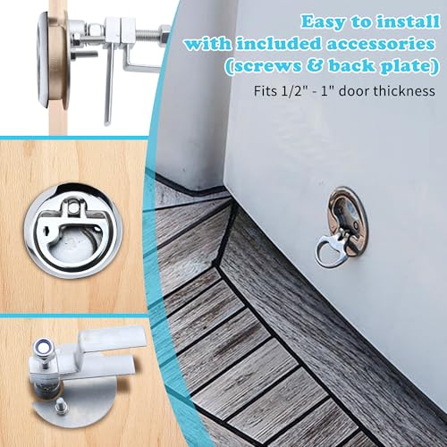 Boat Cam Latch Stainless Steel 316 Marine Hatch Cam Latch Style, Flush Pull Mount Includes Installation Screws Marine Hatch Deck Hardware Ideal for Ships, Yachts, RVs 1 Pcs/2Pcs/Lock/Non-Lock - size: 2Pcs,Lock