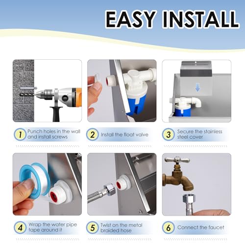 Dog Water Bowl Dispenser Stainless Steel, Auto Fill, Hose Connect