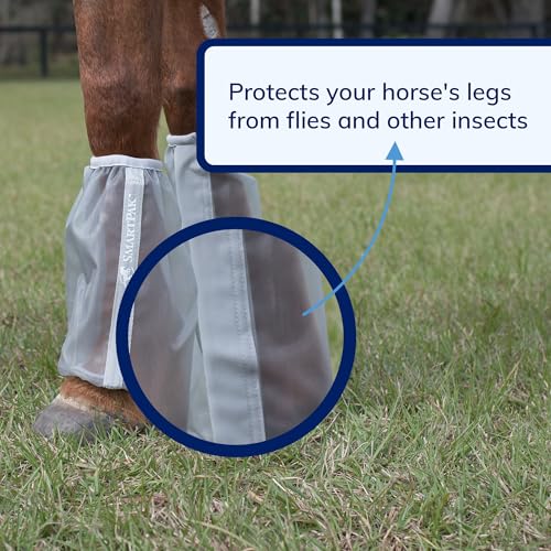 SmartEquine Deluxe Relaxed Fit Fly Boots for Horses, Pair (2), Horse Size