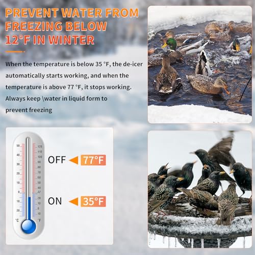 500W Utility De-Icer Submergible Cast Aluminum Chicken Water Heater for Livestock Tank Heater Bird Bath Heater in Winter - size: 500W