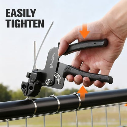 Heavy Duty 304 Stainless Steel Cable Tie Gun Kit - 100PCS 11.8" Metal Zip Ties (200LBS) + Industrial Scissors, UV Resistant Tool - Fence Ties, Exhaust Pipe, Chicken Coop, Industrial Use