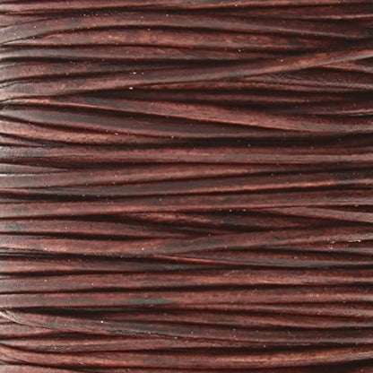 The Beadsmith Leather Cord – Dyed Antique Brown – 1mm Spool – 25 Yards/22.86 Meters – Indian Leather Thong Ideal for Braiding, Beading, Necklaces, Fine Lacing, Hair Accessories & DIY Jewelry Making - size: 1mm, style: Dyed Antique Brown – 25 Yards
