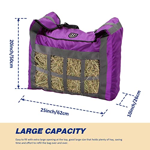 Harrison Howard Premium Durable Slow Feed Horse Hay Bags Oxford Cloth Heavy Duty Large Capacity Horse Feeding Bag-Regal Purple - color: Regal Purple