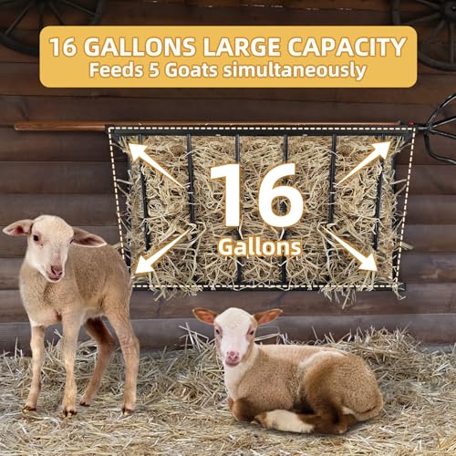 Hay Feeder 27 Inch Wall Mount Iron Rack for Horse Goat Sheep