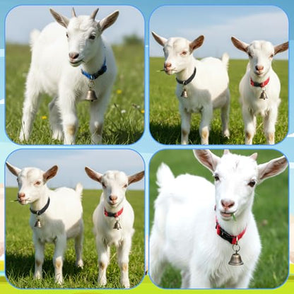 4 Pack Sheep Grazing Copper Bells & Adjustable Nylon Collar Set