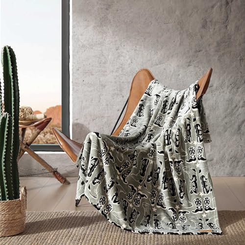 Wrangler - Soft Plush Throw Blanket for Bed & Couch, 50x60 - color: Knockin Boots, size: 50" x 70"