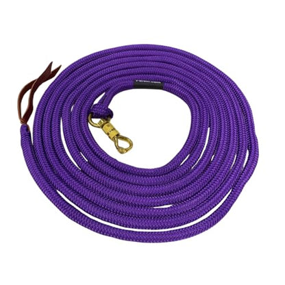 PARELLI 22 Foot Line Ground Training Rope - Strong Everyday Use All-Purpose Large Horse Lead Rope with Loop & Latigo Popper | 9/16" Diameter Smooth Yachting Braid, Purple - color: Purple