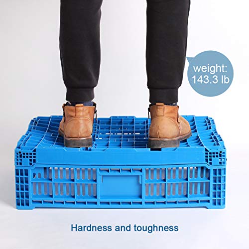 Collapsible Storage Bin Containe，43 Liter Transfer box,crate Transit storage of various items (23.6" L x 15.7" W x 7.1" H) - size: 23.6" L x 15.7" W x 7.1" H