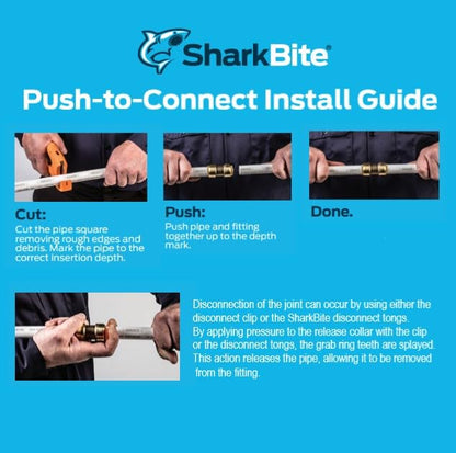 SharkBite 6 Inch Frost Free Sillcock, 1/2 x 3/4 Inch MHT, Push to Connect Brass Plumbing Fitting, PEX Pipe, Copper, CPVC, PE-RT, HDPE, 25744LF - size: 6 in.