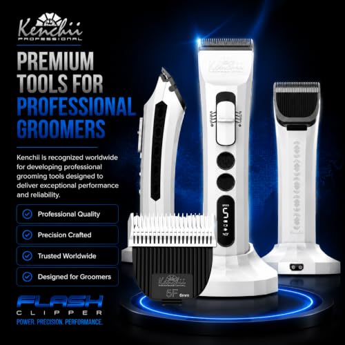 Kenchii Flash Clipper Blade 5F(6mm), Original Flash Only | Stay-cool stainless steel, corrosion-resistant coating, detachable for easy cleaning, precision pet grooming - size: 5F
