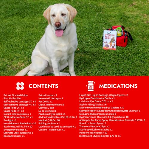 Cat & Dog First Aid Kit with Thermometer & Bandages (Large) - size: Large