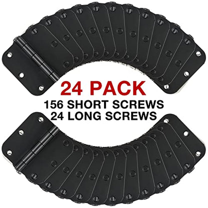TDCHINGES 3 1/2" Matte Black Door Hinges 3.5 Inch Rounded Flat 24 Pack - color: Matte Black, size: 24 Pack