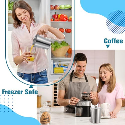 2 Pcs 70 oz Stainless Steel Pitcher with Lid (8 Cup, 2000 ML) - size: 70 oz(8 Cup, 2000 ML)