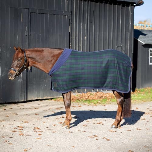 Equinavia Ulla Wool Cooler - Navy/Green - 70 in - color: Navy/Green, size: 70 in