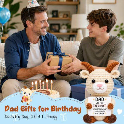 Birthday Gift for Dad Handmade Crochet Goat Mini Funny Cute Small Goat Gift