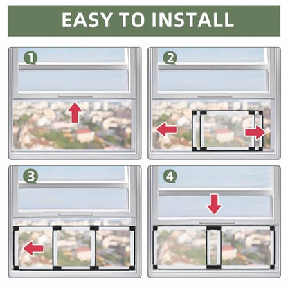 FLYZZZ Adjustable Window Screen (15.74"H x 21-40"W) 1-Pack White Adjustable Screens for Windows with Sturdy Aluminum Mesh– Horizontal Use Only - size: 15.74''H X 21''-40'' W-1Pack